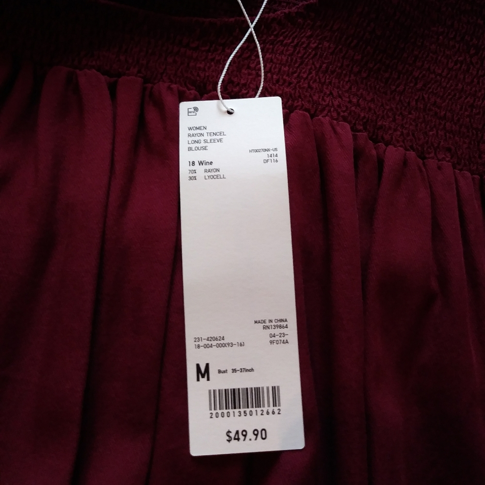 NWT Uniqlo U Rayon Tencel Blouse - Picture 4 of 8